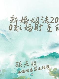新婚姻法2020离婚财产的分割