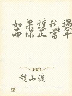 如果让我遇见你而你正当年轻是什么歌