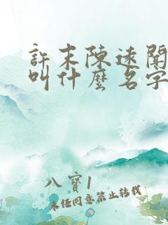 许末陈远闻小说叫什么名字