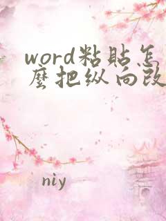 word粘贴怎么把纵向改成横向