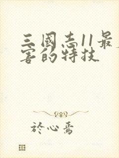 三国志11最厉害的特技