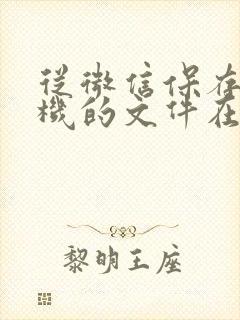从微信保存到手机的文件在哪里
