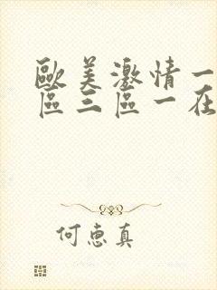 欧美激情一区二区三区一在线