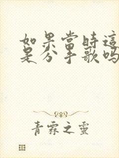 如果当时这首歌是分手歌吗