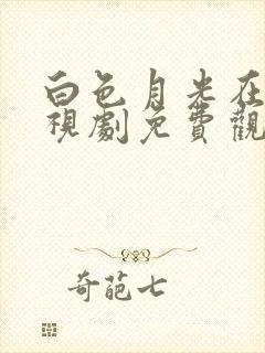 白色月光在线电视剧免费观看