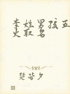 李姓男孩五行缺火取名