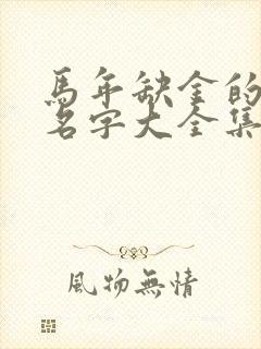 马年缺金的男孩名字大全集