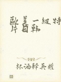 欧美一级特黄大片日韩