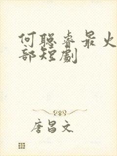 何聪睿最火的十部短剧