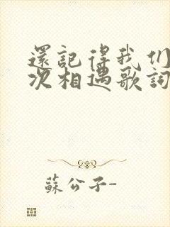 还记得我们第一次相遇歌词