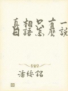 真相只有一个用日语怎么说