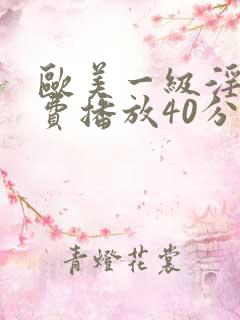 欧美一级淫片免费播放40分钟