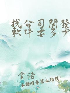 找公司开发一个软件要多少钱