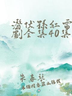 潜伏孙红雷电视剧全集40集免费观看