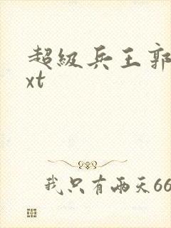 超级兵王郭璞txt