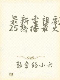 最新电视剧2025热播最火剧排行榜