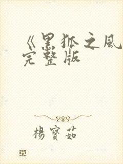 《黑狐之风影》完整版