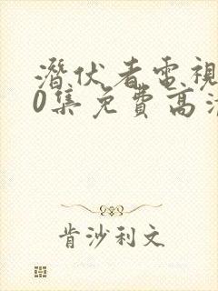 潜伏者电视剧40集免费高清