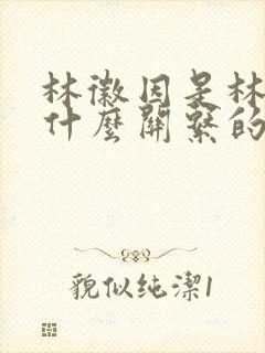 林徽因是林则徐什么关系的人