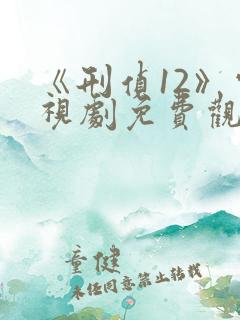 《刑侦12》电视剧免费观看完整版