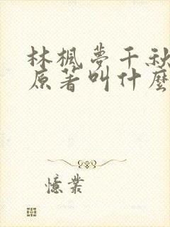 林枫梦千秋小说原著叫什么