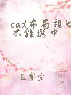 cad布局视口不能选中
