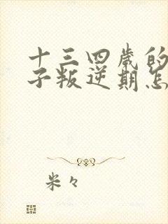 十三四岁的男孩子叛逆期怎么办