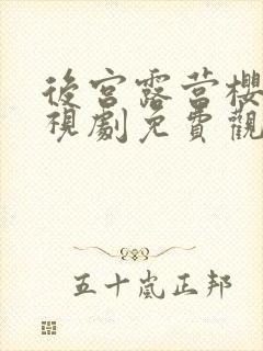 后宫露营樱花电视剧免费观看真人