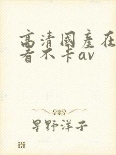 高清国产在线观看不卡av