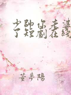 少帅你老婆又跑了短剧在线观看