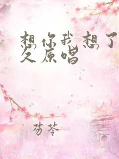 想你我想了那么久原唱