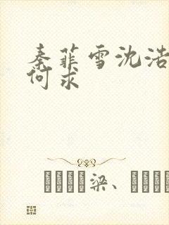 秦菲雪沈浩一生何求