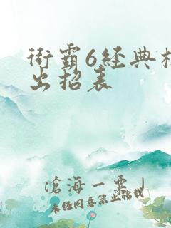 街霸6经典模式出招表