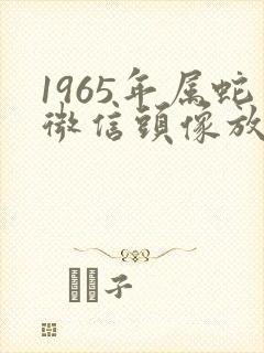 1965年属蛇微信头像放什么运气好