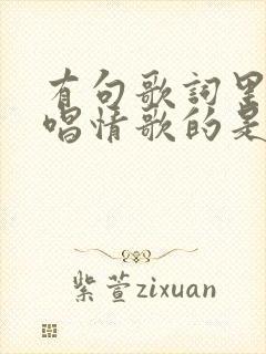 有句歌词里面有唱情歌的是什么歌
