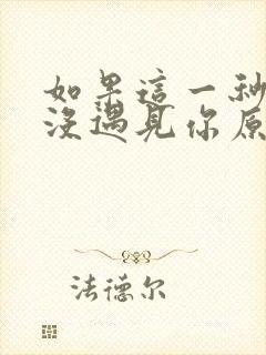 如果这一秒,我没遇见你原著小说