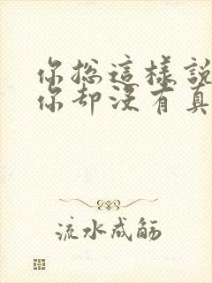 你总这样说,但你却没有真的心疼我