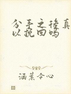 分手之后真的可以挽回吗