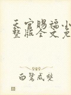 天官赐福小说完整版全文免费阅读