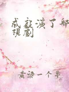 成毅演了哪些电视剧