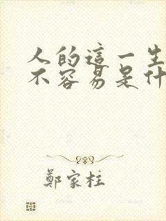 人的这一生真的不容易是什么歌