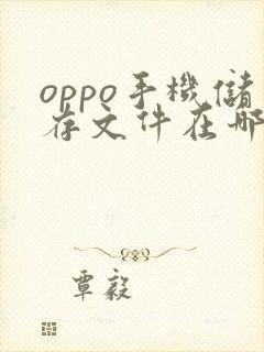 oppo手机储存文件在哪里