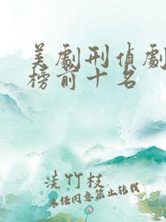 美剧刑侦剧排行榜前十名