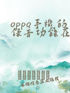 oppo手机的录音功能在哪个里面