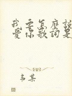 我要怎么说我不爱你歌词是什么歌