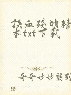 铁血残明精校全本txt下载