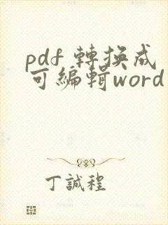 pdf 转换成可编辑word 文档