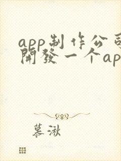 app制作公司开发一个app的价格