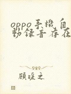 oppo手机自动录音存在哪里