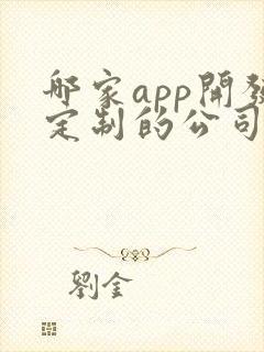 哪家app开发定制的公司好